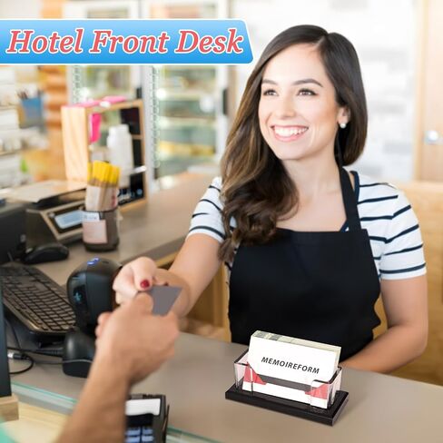 2 Pack Business Card Holder for Desk, Multiple Business Card Holders, Acrylic Business Card Display Stand for Office, Home, Restaurant, Exhibition in Saudi Arabia