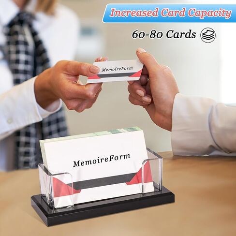 2 Pack Business Card Holder for Desk, Multiple Business Card Holders, Acrylic Business Card Display Stand for Office, Home, Restaurant, Exhibition in Saudi Arabia