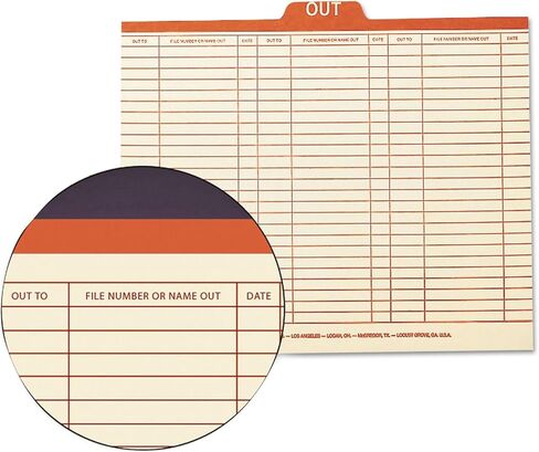 Smead 51910 Charge-Out Record Guides 1/5 Red"OUT" Tab Manila Letter 100/Box in Saudi Arabia
