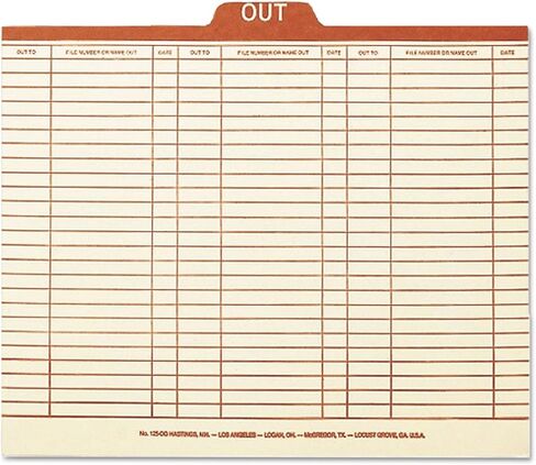 Smead 51910 Charge-Out Record Guides 1/5 Red"OUT" Tab Manila Letter 100/Box in Saudi Arabia