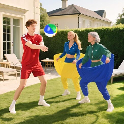 Granny Pants Outdoor Games for Adults and Family with 8 Bouncy Balls and 1 Air Pump (Random Colors) 2 Pack Color Mixing Oversize Granny Pant Yard Game Giant Pants Games for Outdoor Game in Saudi Arabia
