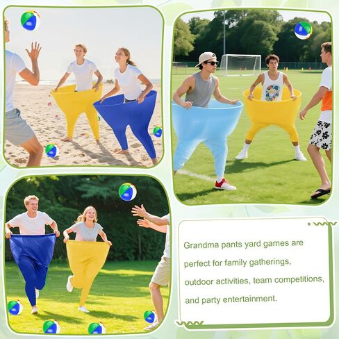 Granny Pants Outdoor Games for Adults and Family with 8 Bouncy Balls and 1 Air Pump (Random Colors) 2 Pack Color Mixing Oversize Granny Pant Yard Game Giant Pants Games for Outdoor Game in Saudi Arabia