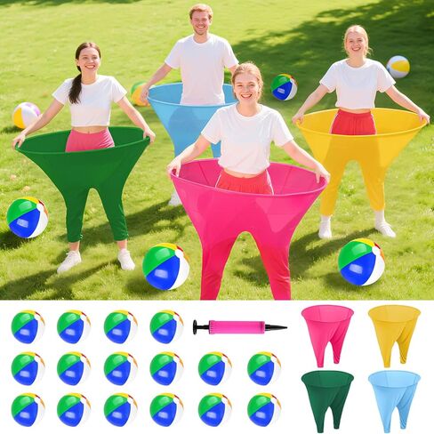 Granny Pants Outdoor Games for Adults and Family with 8 Bouncy Balls and 1 Air Pump (Random Colors) 2 Pack Color Mixing Oversize Granny Pant Yard Game Giant Pants Games for Outdoor Game in Saudi Arabia