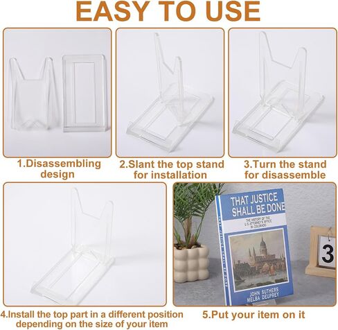 30 Pack Book Display Stand Easel Collector Stand Adjustable Clear Display Holder Thickened Comic Book Holder Clear Easel Plate for Home Office Back to School Album CD Magazine Postcard Artworks in Saudi Arabia
