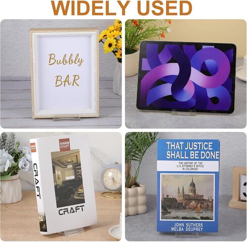 30 Pack Book Display Stand Easel Collector Stand Adjustable Clear Display Holder Thickened Comic Book Holder Clear Easel Plate for Home Office Back to School Album CD Magazine Postcard Artworks in Saudi Arabia