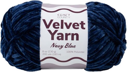 Craft County Bulky 5 Velvet Yarn - خيوط بوليستر ناعمة للغاية للبطانيات ، ديكور المنزل ، وأكثر من ذلك! in Kuwait