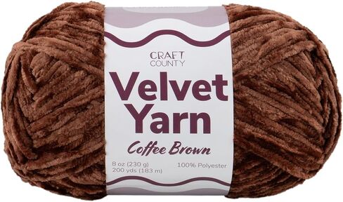 Craft County Bulky 5 Velvet Yarn - خيوط بوليستر ناعمة للغاية للبطانيات ، ديكور المنزل ، وأكثر من ذلك! in Kuwait