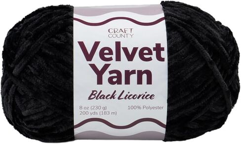 Craft County Bulky 5 Velvet Yarn - خيوط بوليستر ناعمة للغاية للبطانيات ، ديكور المنزل ، وأكثر من ذلك! in Kuwait