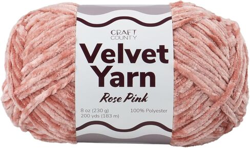Craft County Bulky 5 Velvet Yarn - خيوط بوليستر ناعمة للغاية للبطانيات ، ديكور المنزل ، وأكثر من ذلك! in Kuwait