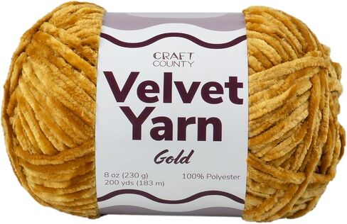 Craft County Bulky 5 Velvet Yarn - خيوط بوليستر ناعمة للغاية للبطانيات ، ديكور المنزل ، وأكثر من ذلك! in Kuwait