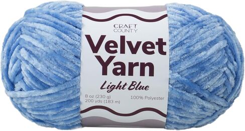Craft County Bulky 5 Velvet Yarn - خيوط بوليستر ناعمة للغاية للبطانيات ، ديكور المنزل ، وأكثر من ذلك! in Kuwait