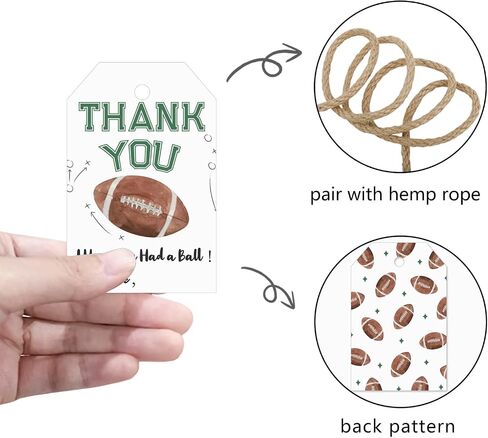 50pcs كرة القدم شكرا لك العلامات ، لصالح لعبة الركبي للرياضة تحت عنوان عيد ميلاد وطفل استحمام الطفل هدية التغليف (كرة القدم) in Saudi Arabia