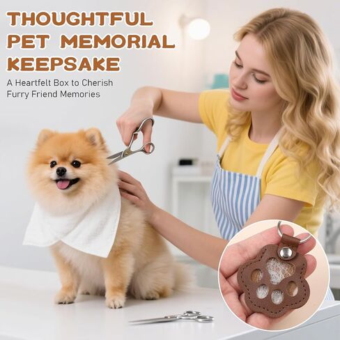 3 PCS PET PET PAW على شكل جلود سلسلة مفاتيح ، سلسلة مفاتيح شعر الحيوانات الأليفة ، هدايا ميموريال ميموريال ، حامل مفتاح مصنوع يدويًا لجمع شعر القط والكلب (أبيض ، بني داكن ، بني كامن) in Saudi Arabia