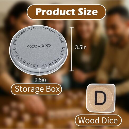 Crossword Dice Challenge Set for Adults – 18 Wooden Letter Dice with Enhanced Vowel Distribution for Multiplayer Games & Vocabulary Building in Saudi Arabia