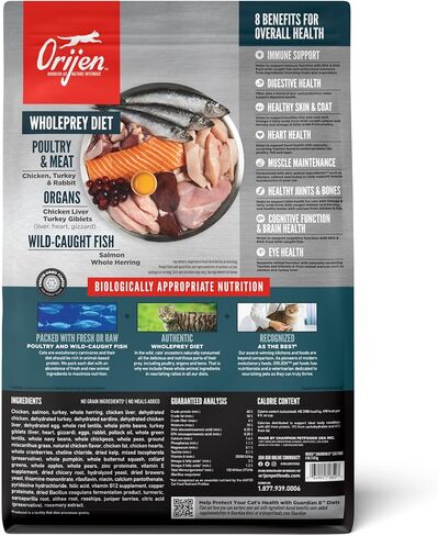 ORIJEN Guardian 8 Grain Free High Protein Premium Dry Cat Food 4lb Bag in Kuwait