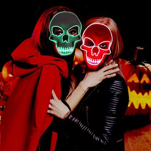 Halloween Scary Mask Light Up Mask for Party Favor Supplies with 3 Modes in Saudi Arabia