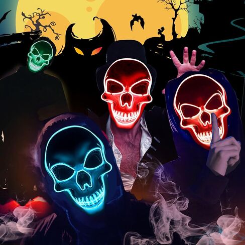 Halloween Scary Mask Light Up Mask for Party Favor Supplies with 3 Modes in Saudi Arabia