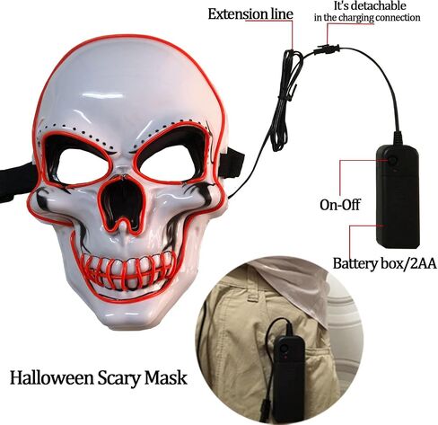 Halloween Scary Mask Light Up Mask for Party Favor Supplies with 3 Modes in Saudi Arabia