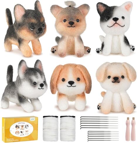 طقم التورط الإبرة Iptek ، 6 قطع القطط التي تصنع طقم مبتذات الإبرة الصوفية مع تعليمات ، ومجموعات التلبيس للمبتدئين ، ومبتدئين إبرة كيت ، ومجموعة الصوف (6 قطط حزمة) in Kuwait