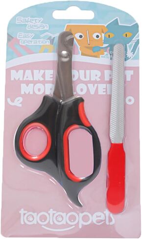 Title Crescent Shaped pet Nail Clippers with File&pet Claw Grinder - Sharp, Comfortable, Safe and Convenient, Small cat and Dog Nail Care Tool (Black) in Saudi Arabia