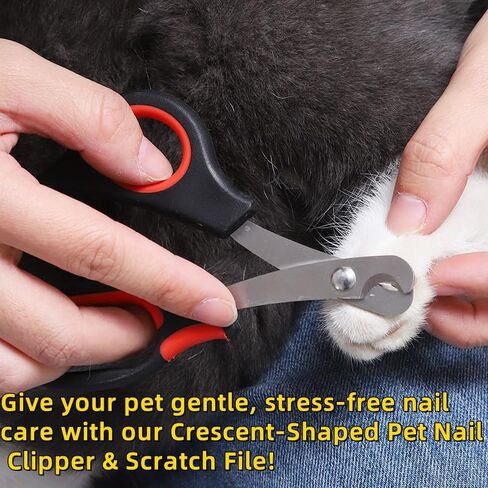 Title Crescent Shaped pet Nail Clippers with File&pet Claw Grinder - Sharp, Comfortable, Safe and Convenient, Small cat and Dog Nail Care Tool (Black) in Saudi Arabia