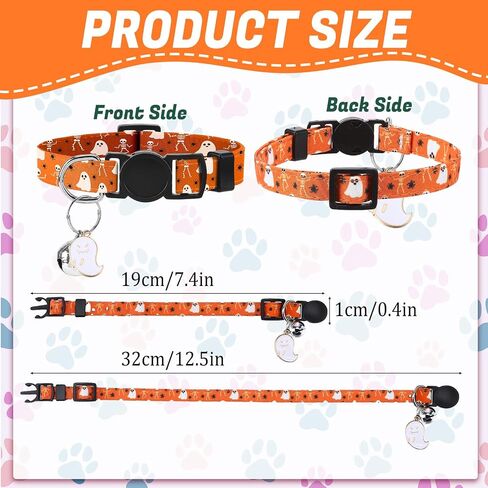 18 Pcs Holiday Cat Collars Halloween Cat Collars with Bell Adjustable Breakaway Kitten Collar with Plastic Buckle for Holiday Pet Cat Costume in Saudi Arabia