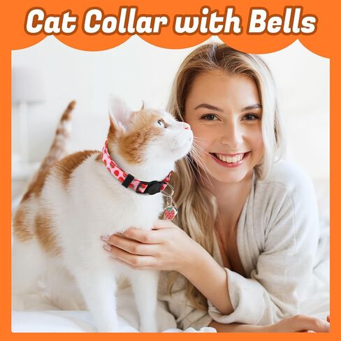 18 Pcs Holiday Cat Collars Halloween Cat Collars with Bell Adjustable Breakaway Kitten Collar with Plastic Buckle for Holiday Pet Cat Costume in Saudi Arabia