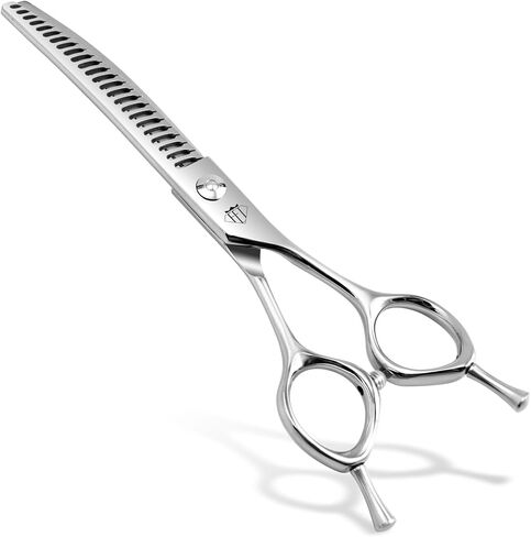 Dog Grooming Scissors: 7.0 inch Professional Pet Curved Thinning Shears Made Of Japanese 440C Advanced Stainless Steel for Dogs Cats and Other Pets in Kuwait