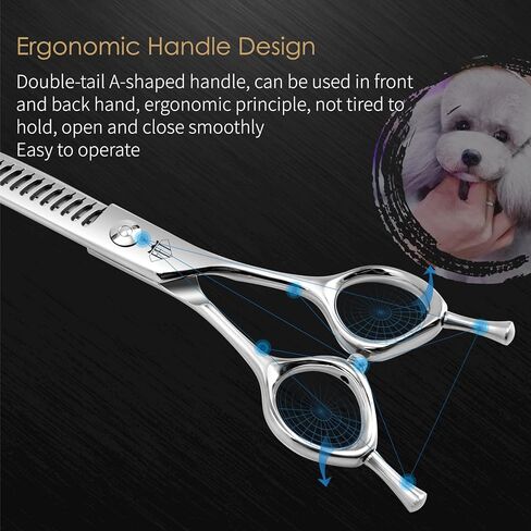Dog Grooming Scissors: 7.0 inch Professional Pet Curved Thinning Shears Made Of Japanese 440C Advanced Stainless Steel for Dogs Cats and Other Pets in Kuwait