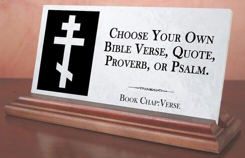 Personalized Bible Verse Plaque with Cross – Solid Imported Marble Christian Desk & Shelf Display – Custom Scripture Quote Gift – Made in USA – Broad Bay in Saudi Arabia