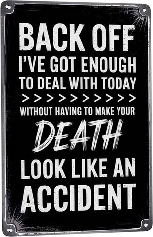 8X12 Inches Back Off I'Ve Got Enough To Deal With Today Wall Plaque- Room Decor,Bathroom Decor,Wall Decor Aesthetic Funny Poster For Living Room,Office,Kitchen- Metal Wall Decor With Quotes in Saudi Arabia