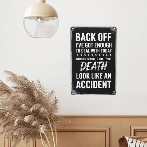 8X12 Inches Back Off I'Ve Got Enough To Deal With Today Wall Plaque- Room Decor,Bathroom Decor,Wall Decor Aesthetic Funny Poster For Living Room,Office,Kitchen- Metal Wall Decor With Quotes in Saudi Arabia