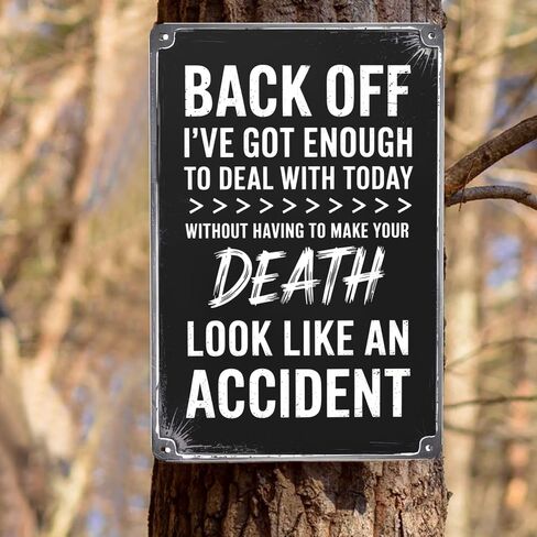 8X12 Inches Back Off I'Ve Got Enough To Deal With Today Wall Plaque- Room Decor,Bathroom Decor,Wall Decor Aesthetic Funny Poster For Living Room,Office,Kitchen- Metal Wall Decor With Quotes in Saudi Arabia