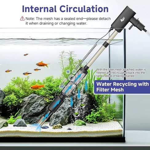 AQQA Electric Aquarium Aquarium Cleaner Cleaner - 8W/213GPH TABLE TANK TANCHER ATTROALS ATOLSITION AUTORAL AUTORTION in Kuwait