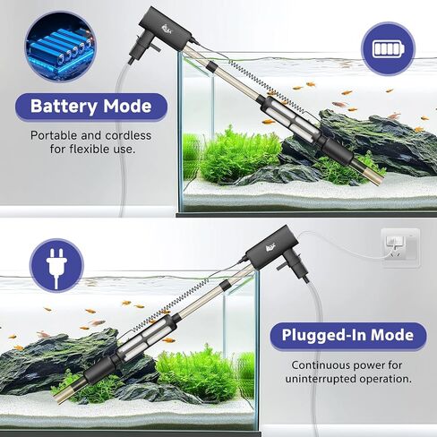 AQQA Electric Aquarium Aquarium Cleaner Cleaner - 8W/213GPH TABLE TANK TANCHER ATTROALS ATOLSITION AUTORAL AUTORTION in Kuwait