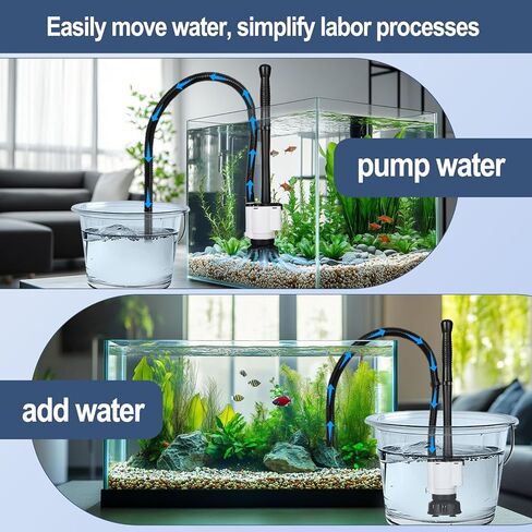 AQQA Electric Fish Tank Cleaner - 30 واط ماء ماء مع فراغ الحصى ، وفرشاة فوهة الزاوية ، وزيادة الأكسجين ، إلخ الملحقات الكاملة ، ومضخة 480 GPH لخزانات المياه المالحة العذبة in Kuwait