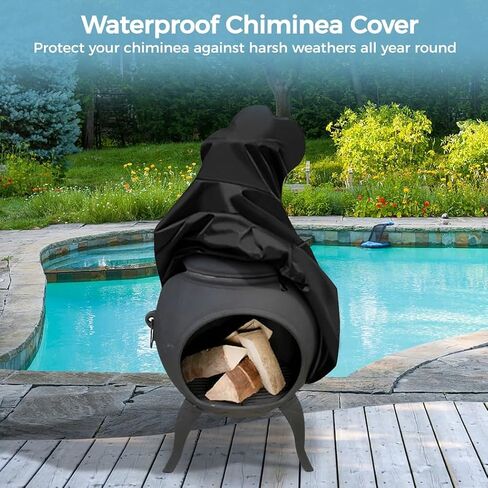 Heavy Duty Chiminea Cover with Waterproof Oxford Cloth, Adjustable Fit, 24 X 48 Inches in Saudi Arabia