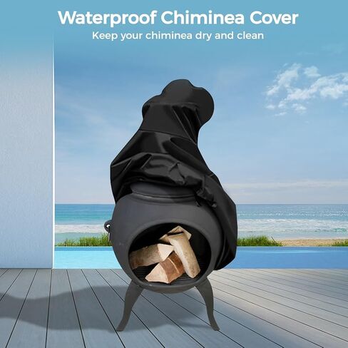 Heavy Duty Chiminea Cover with Waterproof Oxford Cloth, Adjustable Fit, 24 X 48 Inches in Saudi Arabia