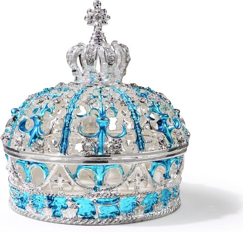 Crown Jewelry Box, Crown Holder Display Box, Princess Jewelry Box, Travel Jewelry Organizer, Table Trinkets, Mini Enamel Painted Ornaments for Decoration Storage (Carmine Rose) in Saudi Arabia