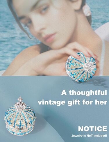 Crown Jewelry Box, Crown Holder Display Box, Princess Jewelry Box, Travel Jewelry Organizer, Table Trinkets, Mini Enamel Painted Ornaments for Decoration Storage (Carmine Rose) in Saudi Arabia
