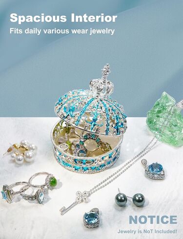 Crown Jewelry Box, Crown Holder Display Box, Princess Jewelry Box, Travel Jewelry Organizer, Table Trinkets, Mini Enamel Painted Ornaments for Decoration Storage (Carmine Rose) in Saudi Arabia