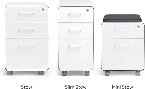 Poppin White + Gray Slim Stow 3-Drawer Rolling File File Cabinet ، واحد قفل يؤمن جميع الأدراج ، وبناء الصلب المتين المملوء بالمسحوق ، والبقاء منظمًا واحتفظ المستندات بأمان ، 12.5 "× 20" × 25 " in Saudi Arabia