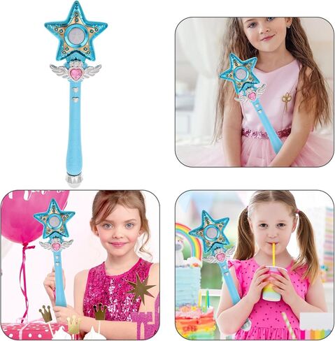 Toyandona Kids Princess Led Star Fairy Stick Party Favor Girl Dress-Up Accessor Fight-Up Fairy Fairy Wand Stick toy للاحتفالات بعيد الميلاد وحفلات الأزياء عيد الميلاد in Kuwait