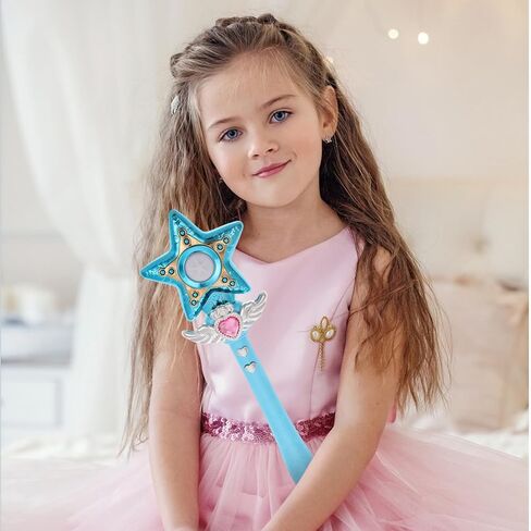 Toyandona Kids Princess Led Star Fairy Stick Party Favor Girl Dress-Up Accessor Fight-Up Fairy Fairy Wand Stick toy للاحتفالات بعيد الميلاد وحفلات الأزياء عيد الميلاد in Kuwait