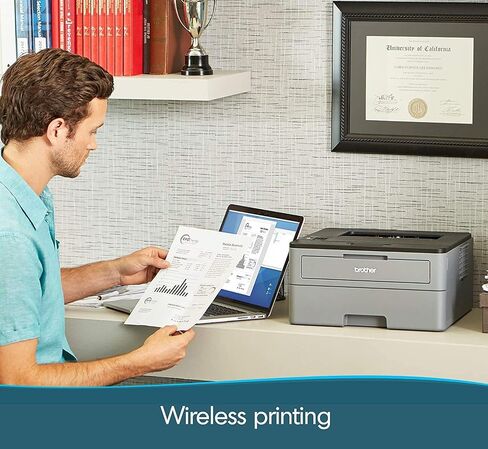 Brother HL -L2350DW Series Compact Wireless Monochrome Laser Printer - Printing Mobile - طباعة Duplex Auto - ما يصل إلى 32 صفحة/دقيقة - حتى 250 ورقة ورقة - عرض LCD 1 سطر + كابل HDMI in Saudi Arabia