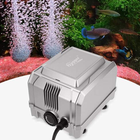 HYGGER 5W/8W Aquarium Air Pump: مضخة هواء خزان السمك القابلة للتعديل القابلة للتعديل ، منافذ مزدوجة أكسجين ، مضخة الأكسجين لما يصل إلى 200 غالون ، للمياه العذبة ، المياه المالحة ، الزراعة المائية in Kuwait