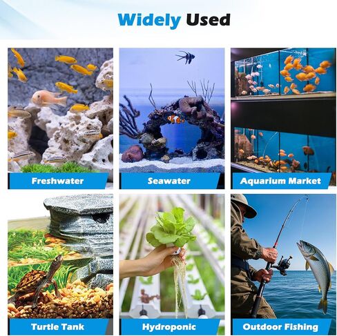 hygger 5W/8W Aquarium Air Pump: Powerful Adjustable Fish Tank Air Pump, Dual Outlets Oxygen Aerator, Oxygen Pump for Up to 200 Gallons Aquariums, for Freshwater, Saltwater, Hydroponics in Saudi Arabia