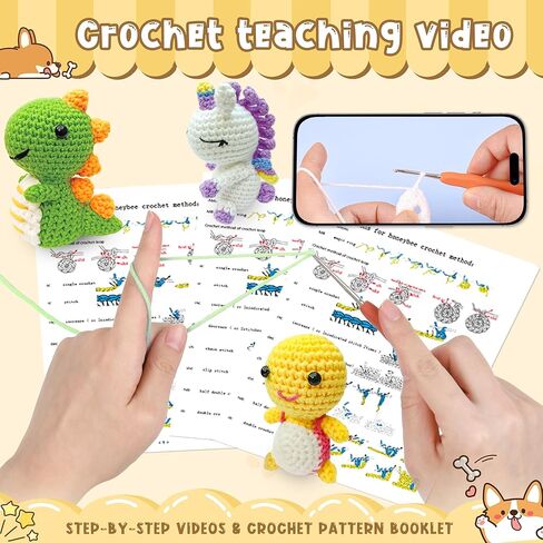 6pcs Crochet Kit للمبتدئين ، 2026 مجموعة الحياكة مع دروس فيديو خطوة بخطوة ، مجموعة Crochet Animals Kit Kit Crochet Kit للبالغين in Saudi Arabia