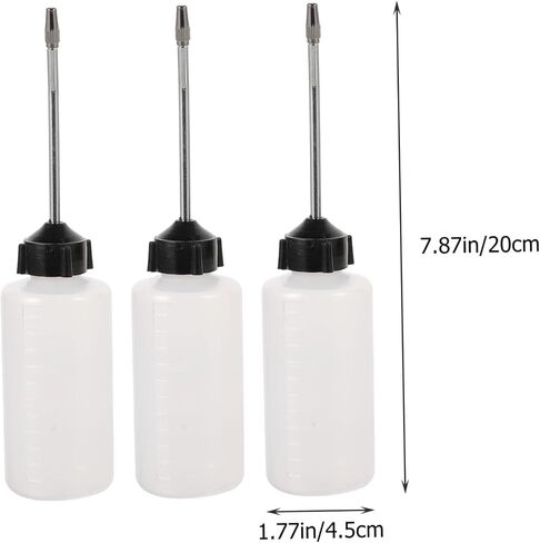 3pcs زجاجات زيت آلة الخياطة مع زخارف صناعية فارغة الفم الطويل لزيوت الضوء أدوات إعادة ملء الآلة الدقيقة وصيانة النسيج in Kuwait