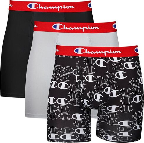Champion Men's Lightweight & Breathable Stretch Boxer Brief (Pack of 3) in Kuwait